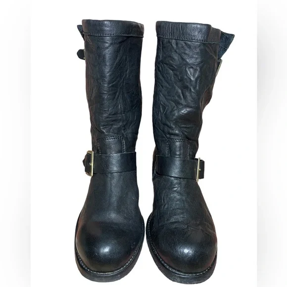 Jimmy Choo Black Moto Biker Lined Boots Size US‎ 5